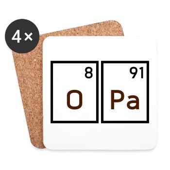 Opa (Sauerstoff, Palladium) - Untersetzer (4er-Set) - Weiß - Vorne