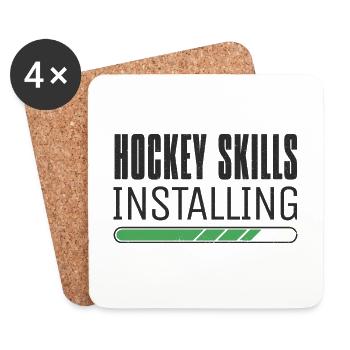 Hockey Skills Joueur de hockey Hockey sur gazon - Dessous de verre (lot de 4) - blanc - Devant