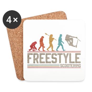 Freestyle Scooter Evolution Stunt Scooter - Untersetzer (4er-Set) - Weiß - Vorne