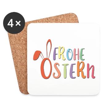 Ostern Hase - Bo-Grafik - Untersetzer (4er-Set) - Weiß - Vorne