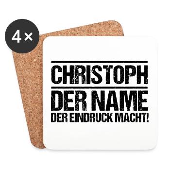 Vorname Chris Christoph - Untersetzer (4er-Set) - Weiß - Vorne
