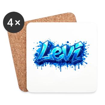 LEVI GRAFFITI NAME FOR PERFECT GIFT PRINTABLE - Coasters (set of 4) - white - Front