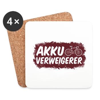 Fahrradfahrer Akkuverweigerer - Untersetzer (4er-Set) - Weiß - Vorne