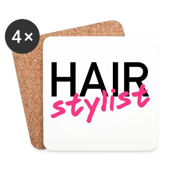 Hairstylist (Schrift schräg) - Untersetzer (4er-Set) - Weiß - Vorne