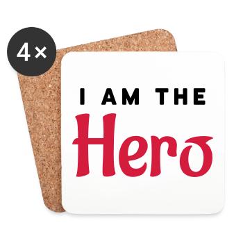 I'm the hero - Coasters (set of 4) - white - Front