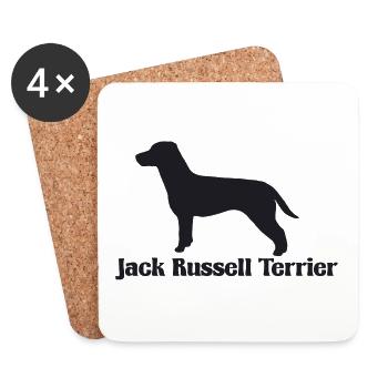 Jack Russell Terrier Silhouette - Untersetzer (4er-Set) - Weiß - Vorne
