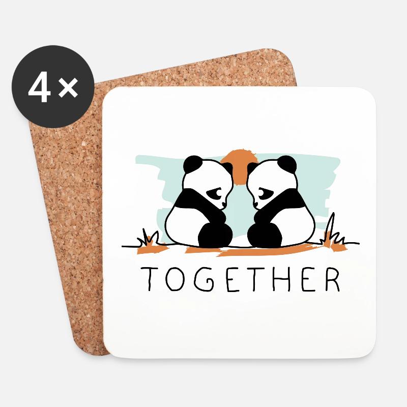 Together (farbig) - Untersetzer (4er-Set) - Weiß