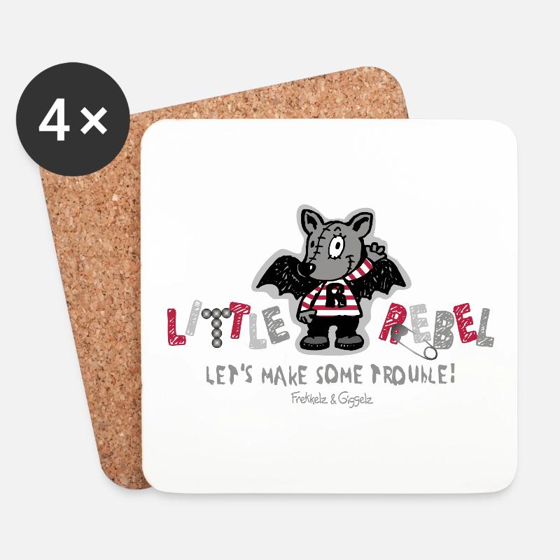 Little Rebel - Let's make some trouble - Untersetzer (4er-Set) - Weiß