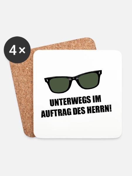 Unterwegs im Auftrage des Herrn - Blues Brüder - Untersetzer (4er-Set) - Weiß
