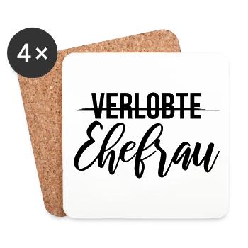 Hochzeit Junggesellenabschied Verlobte Ehefrau - Untersetzer (4er-Set) - Weiß - Vorne
