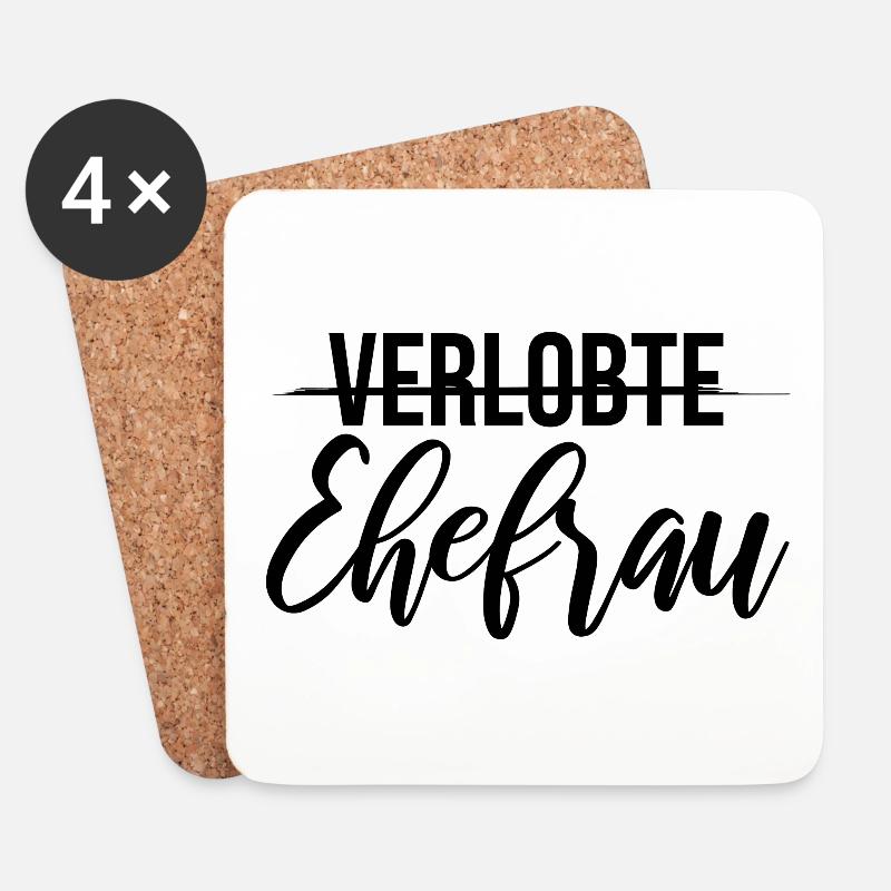 Hochzeit Junggesellenabschied Verlobte Ehefrau - Untersetzer (4er-Set) - Weiß