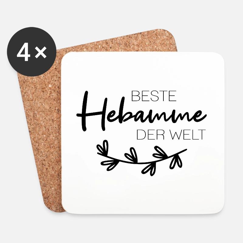 Beste Hebamme der Welt - Untersetzer (4er-Set) - Weiß