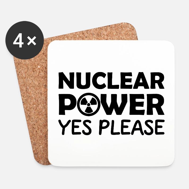 Atomkraft, Ja bitte, Kernenergie - Untersetzer (4er-Set) - Weiß