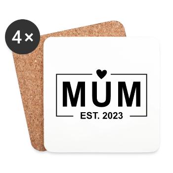 Maman Est 2023 - Dessous de verre (lot de 4) - blanc - Devant