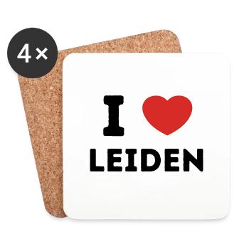 I Love Leiden Pays-Bas - Dessous de verre (lot de 4) - blanc - Devant