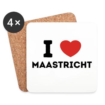 J’aime Maastricht Pays-Bas - Dessous de verre (lot de 4) - blanc - Devant