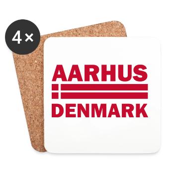 Aarhus Dänemark Stadtflagge - Untersetzer (4er-Set) - Weiß - Vorne