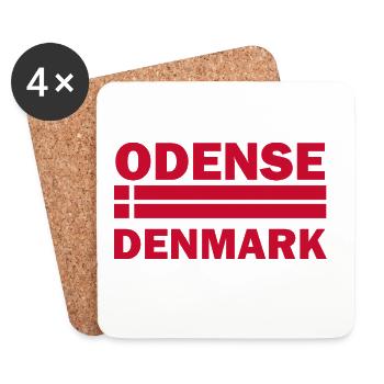 Odense, Dänemark Gestreifte Flagge - Untersetzer (4er-Set) - Weiß - Vorne
