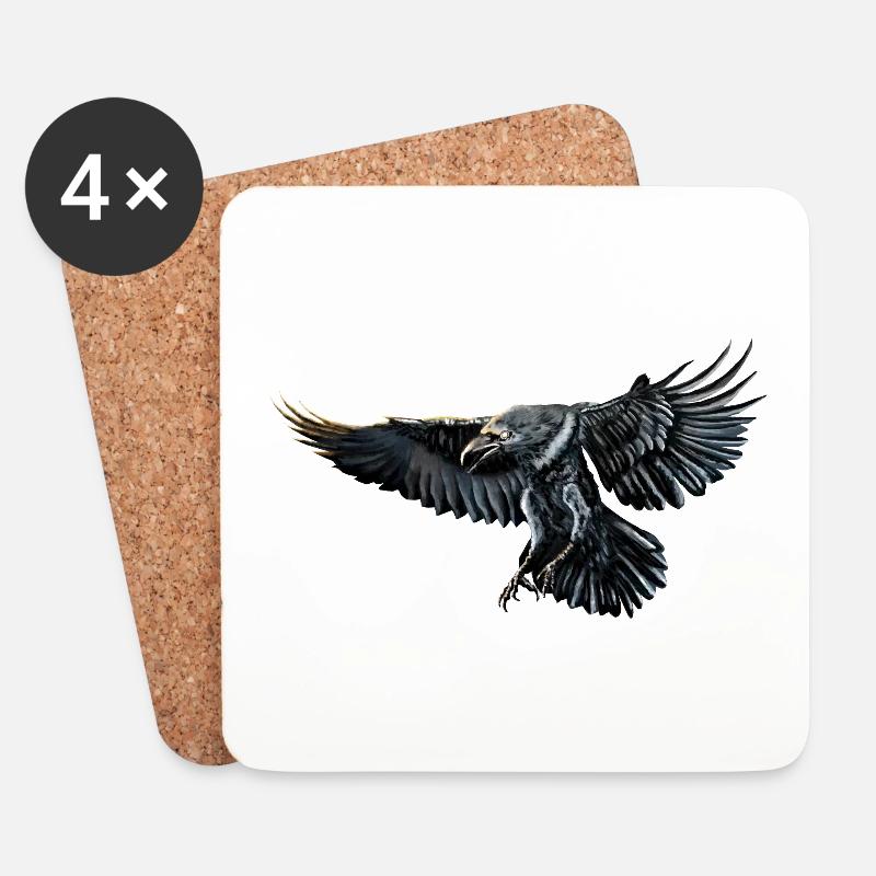 Raven - Raven - Coasters (set of 4) - white
