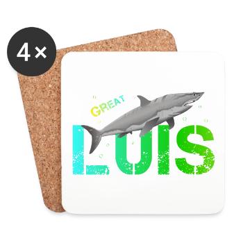 Luis - Dessous de verre (lot de 4) - blanc - Devant