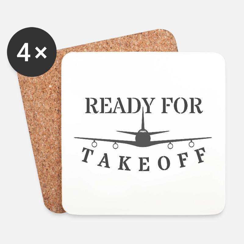 Ready for Take off - dark - Untersetzer (4er-Set) - Weiß