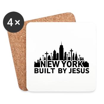 New York construite par Jésus - Dessous de verre (lot de 4) - blanc - Devant