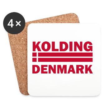 Kolding, Dänemarks Stadtflagge - Untersetzer (4er-Set) - Weiß - Vorne