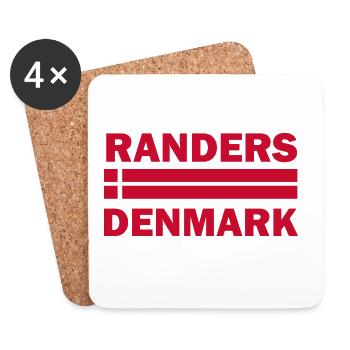 Randers-Dänemark-Flaggenemblem - Untersetzer (4er-Set) - Weiß - Vorne