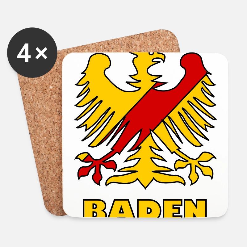 Das Badnerland - Untersetzer (4er-Set) - Weiß