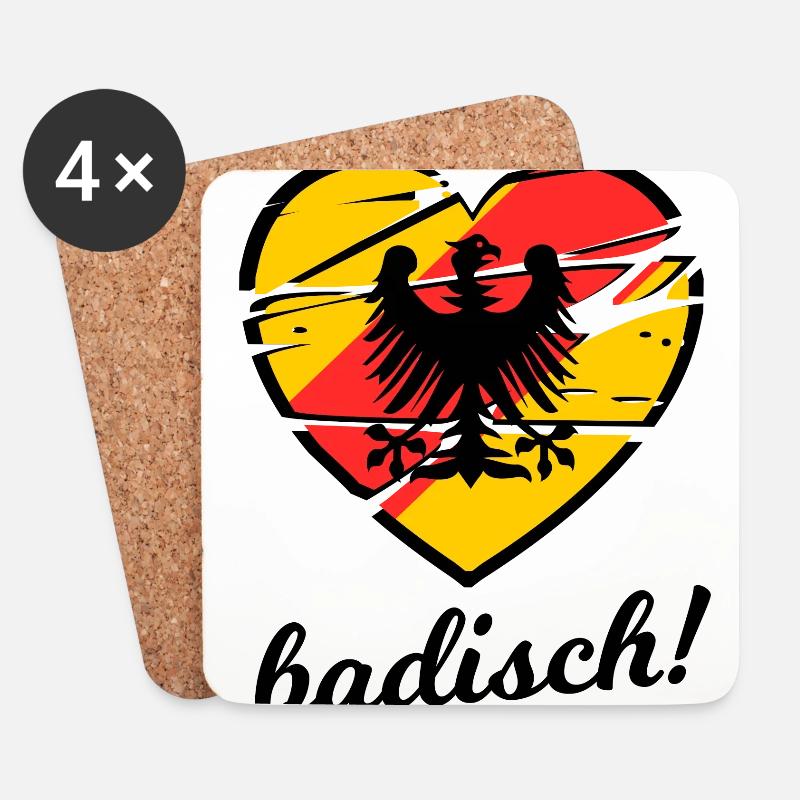 Ein Herz für Badische - Untersetzer (4er-Set) - Weiß