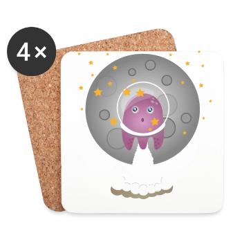 Astro Octopus - Untersetzer (4er-Set) - Weiß - Vorne