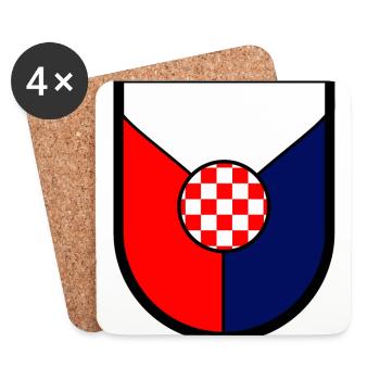 Supporters croates - Dessous de verre (lot de 4) - blanc - Devant