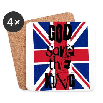 God Save The King Charles British Royal Punk - Coasters (set of 4) - white - Front