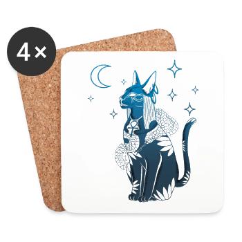 Bastet cat goddess - Coasters (set of 4) - white - Front