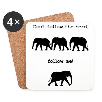 Don't follow the herd, follow me! - Untersetzer (4er-Set) - Weiß - Vorne