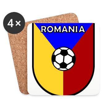 Fußballer aus Rumänien - Untersetzer (4er-Set) - Weiß - Vorne