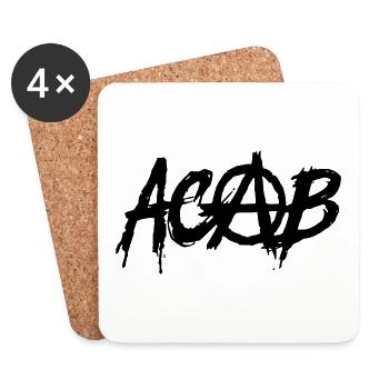 ACAB - Untersetzer (4er-Set) - Weiß - Vorne