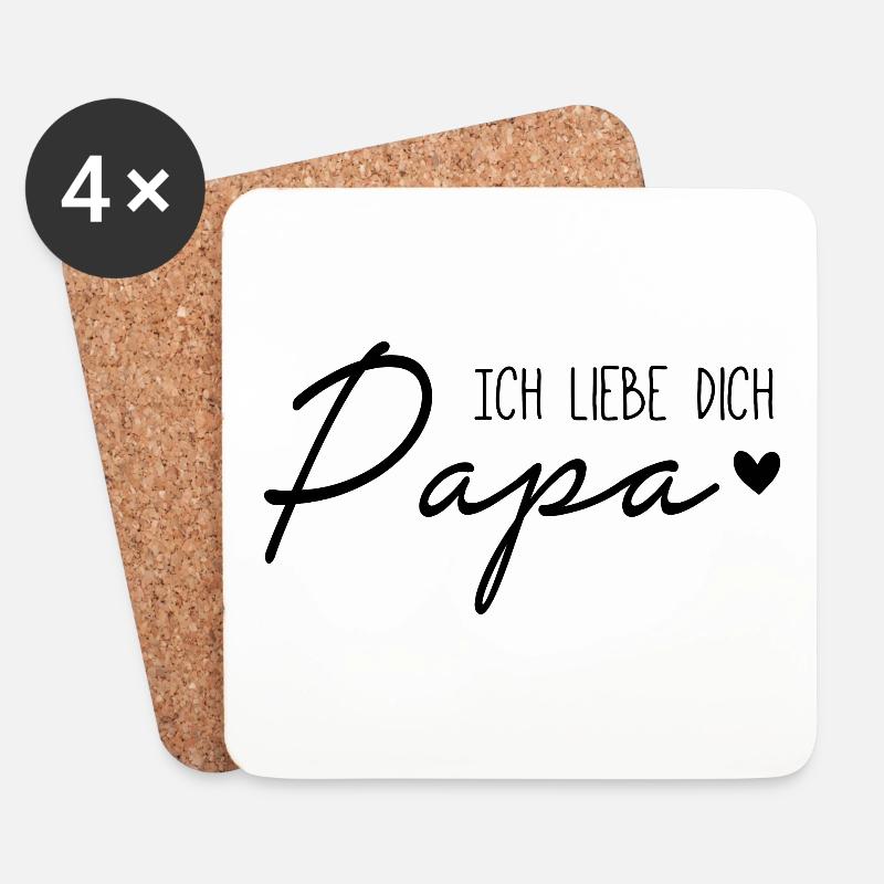 Ich liebe dich, Papa - Untersetzer (4er-Set) - Weiß