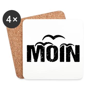 Moin Möwen Vintage Moin - Untersetzer (4er-Set) - Weiß - Vorne
