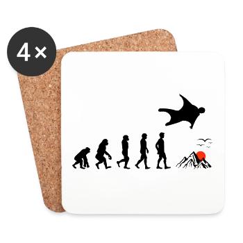 Wingsuit volant Base Jumping Skydiving Evolution - Dessous de verre (lot de 4) - blanc - Devant