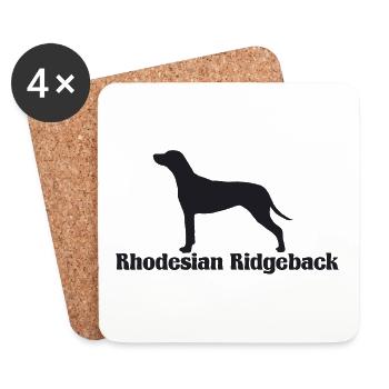Rhodesian Ridgeback Silhouette - Untersetzer (4er-Set) - Weiß - Vorne