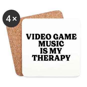 Geek-Therapie-Musik-Videospiele - Untersetzer (4er-Set) - Weiß - Vorne