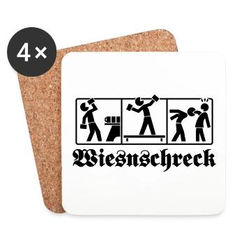 Wiesnschreck Piktogramm - Untersetzer (4er-Set) - Weiß - Vorne