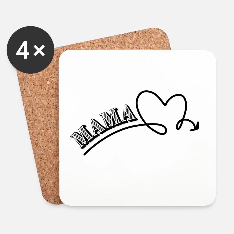 Mama Kollektion Die personalisiert werden kann - Untersetzer (4er-Set) - Weiß