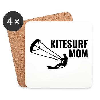 Kitesurf Kiteboard Kiteboarder Kitesurf Maman - Dessous de verre (lot de 4) - blanc - Devant