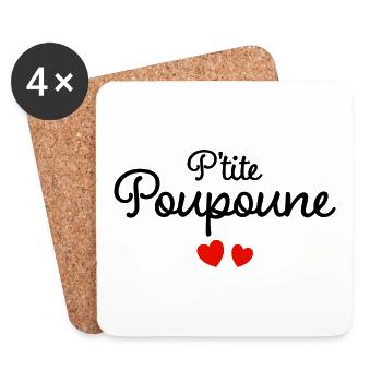 Petite Poupoune Humour Surnom Affectueux Femme - Dessous de verre (lot de 4) - blanc - Devant