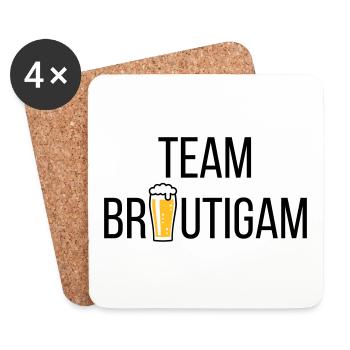 Team Bräutigam (Bier / Junggesellenabschied / POS) - Untersetzer (4er-Set) - Weiß - Vorne