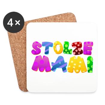 Baby Eltern Kind Geschenk Sprüche Geburt Mama Papa - Untersetzer (4er-Set) - Weiß - Vorne