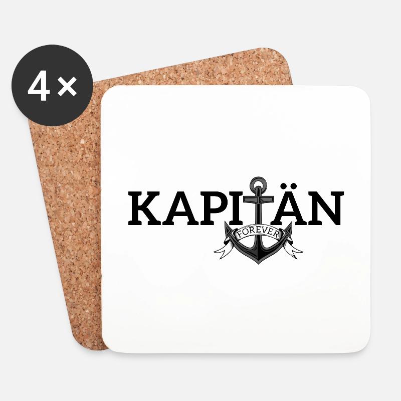 segeln Kapitaen forever Hobby Geschenk Idee - Untersetzer (4er-Set) - Weiß