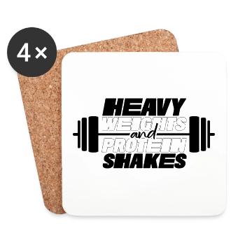 Poids lourds Et Protein Gym Gym - Dessous de verre (lot de 4) - blanc - Devant